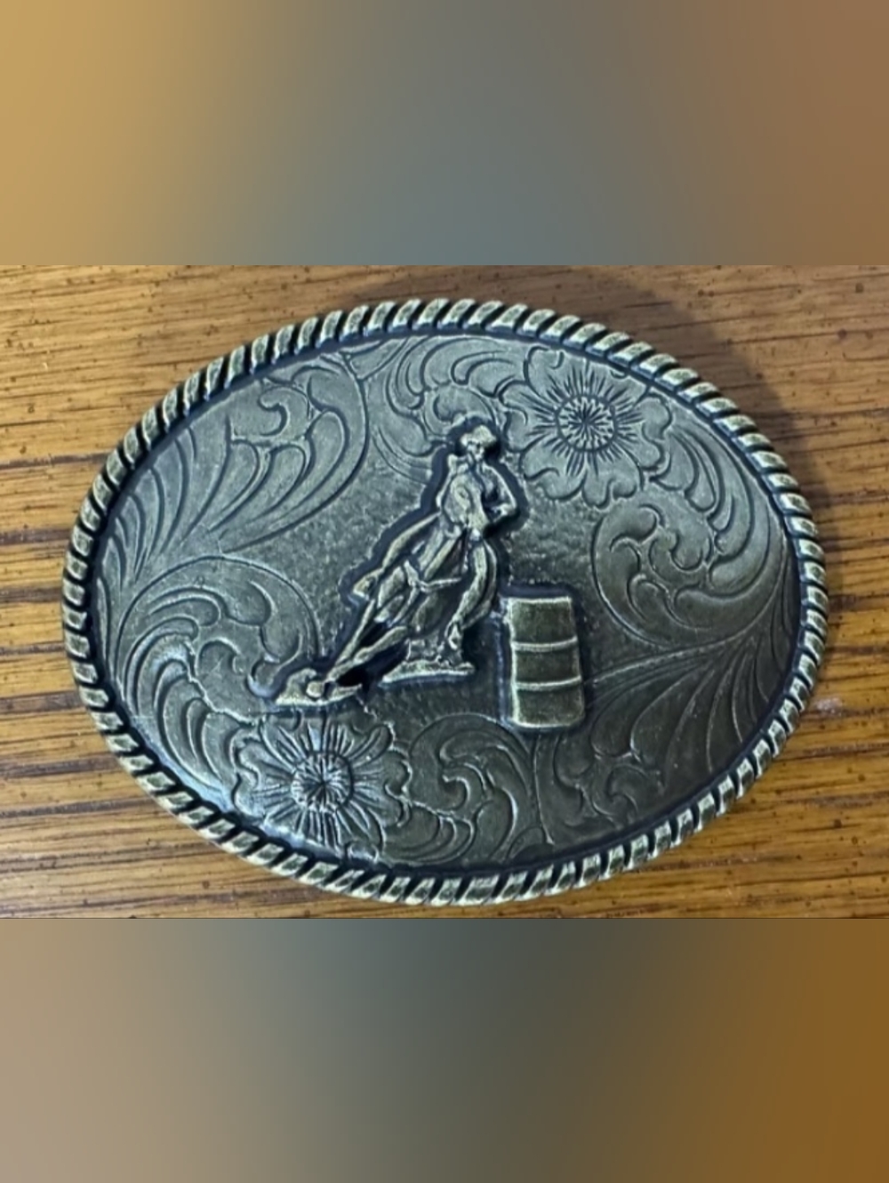 Barrel racer Barrel racing western rodeo Cowboy cowgirl belt buckle